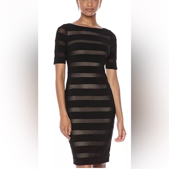 Adrianna Papell Dresses & Skirts - Adrianna Papell Womens‎ Short Sleeve Illusion Banded Sheath Dress NWT